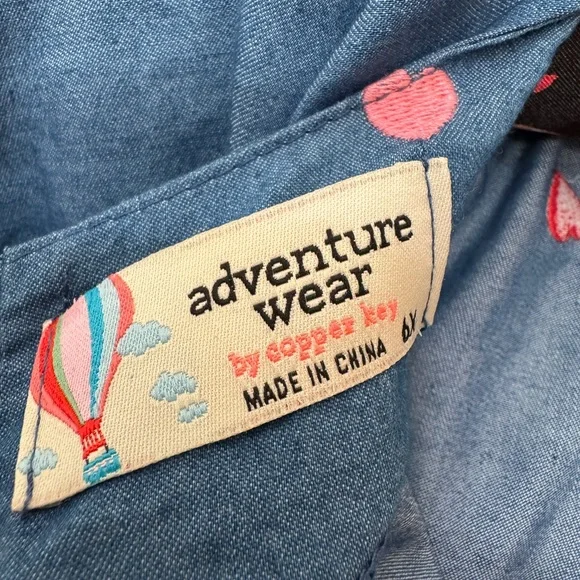 Blue Heart Patterned Long Sleeve Dress - Picture 6 of 6